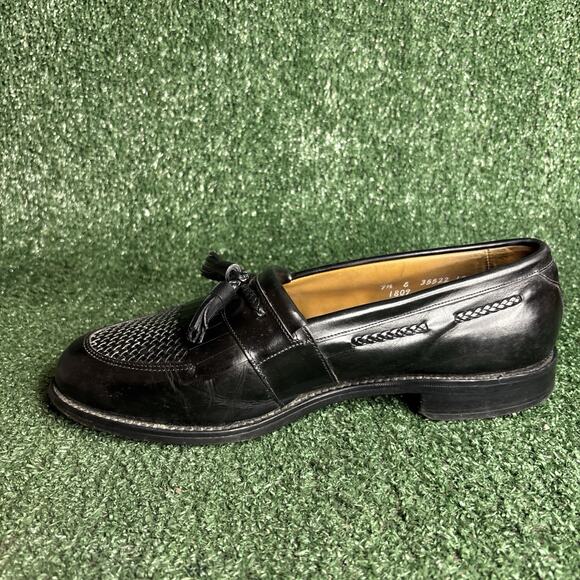 ALLEN EDMONDS \'Cody\' Dress Shoes Black Woven Leather Tassel Loafers Size 9.5 E main image 13